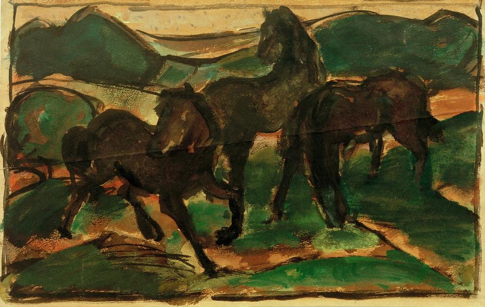 Horses on the Meadow I from Franz Marc