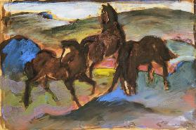 Horses on the pasture II. (three horses)