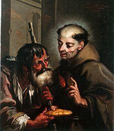 The St. Peter Regaladis boards a beggar with bread.