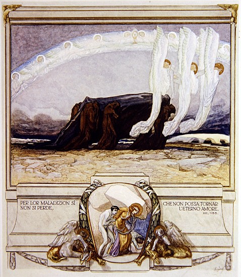 Illustration from Dante''s ''Divine Comedy'', Purgatory, Canto II: 135 from Franz von (Choisy Le Conin) Bayros