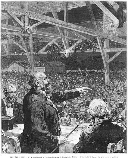 Leon Gambetta a la reunion electorale de la rue Sainte-Blaise, c.1879 from Frederic de Haenen