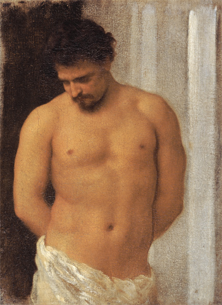 Study of a Male Figure (oil on canvas) from Frederic Leighton