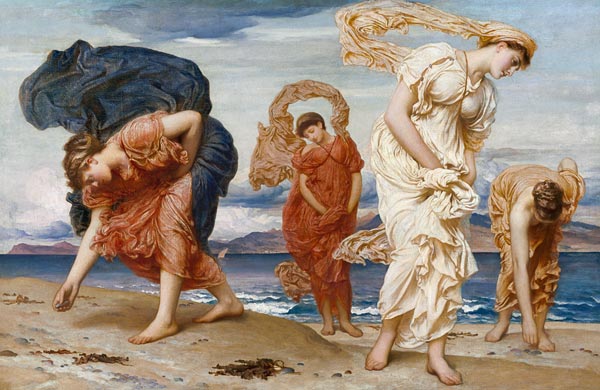 Greek Girls Picking up Pebbles by the Sea from Frederic Leighton