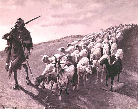 Navajo Sheepherder (panel) from Frederic Remington