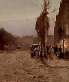 Early evening on the boulevard (Paris) from Frederick Childe Hassam
