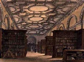 Interior of the Public Library, Cambridge, from 'The History of Cambridge', engraved by Daniel Havel