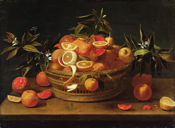 Still life with lemon, orange and pomegranate from French School