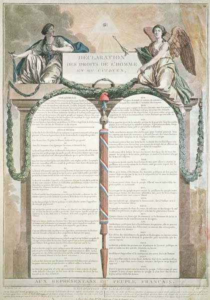Declaration of the Rights of Man, 10th August from French School