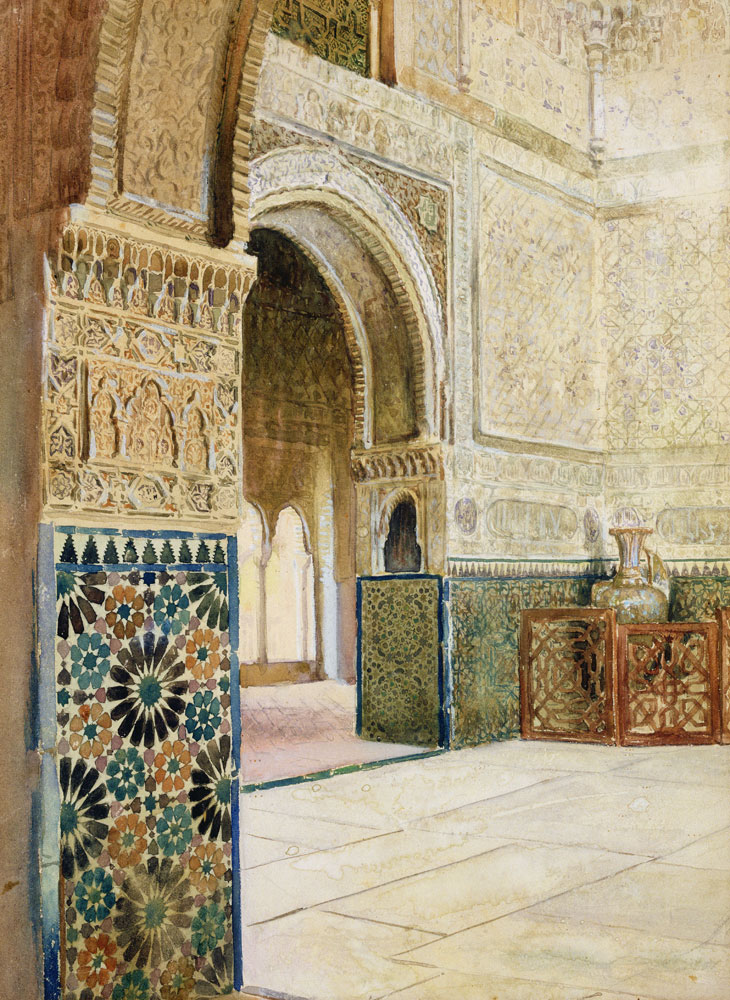 Interior of the Alhambra, Granada from French School