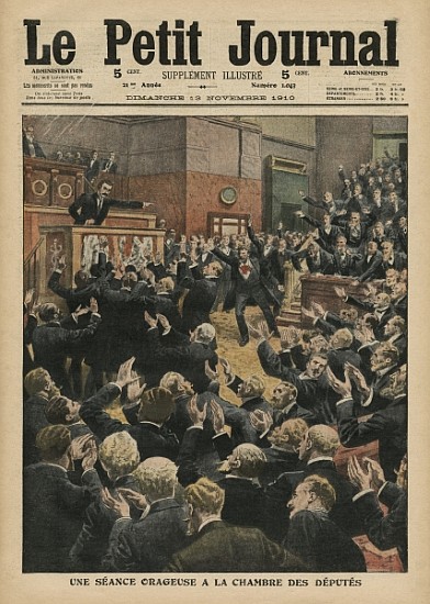 A stormy session at the Chamber of Deputies, illustration from ''Le Petit Journal'', supplement illu from French School