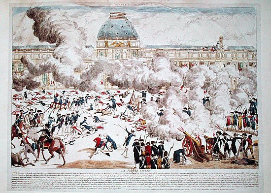 Attack on the Tuileries, 10th August 1792 from French School