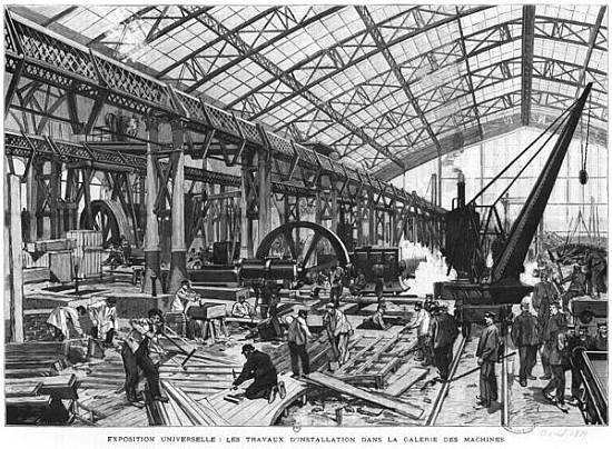 Building site of the Galerie des Machines at the Universal Exhibition of 1889, Paris, April 1889 from French School