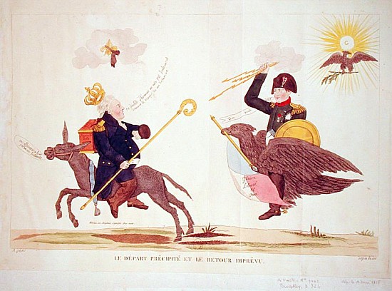 Caricature of the ''Hundred Days'', The Hasty Departure and the Unexpected Return from French School