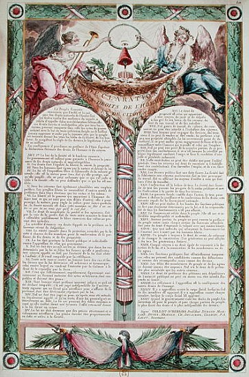 Declaration of the Rights of Man from French School