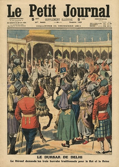 Delhi Durbar, illustration from ''Le Petit Journal'', supplement illustre, 24th December 1911 from French School