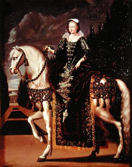 Equestrian Portrait of Marie de Medici (1573-1642) from French School