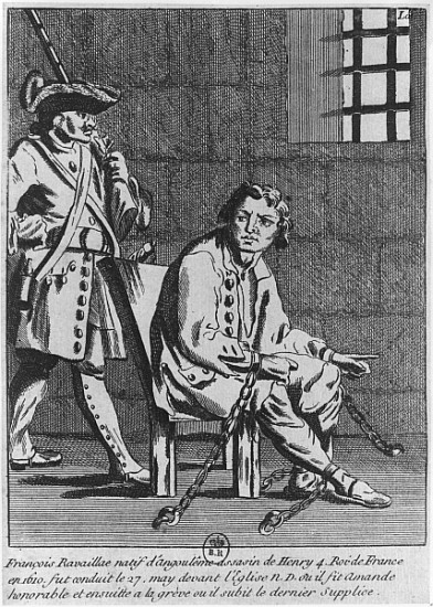 Francois Ravaillac, the assassin of King Henri IV, in prison from French School