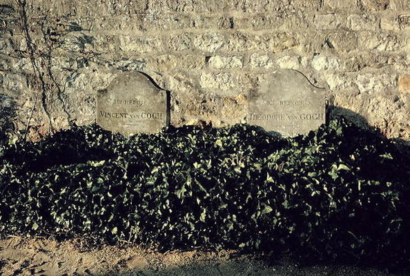Graves of Vincent (1853-90) and Theo (1857-91) van Gogh (stone) from French School