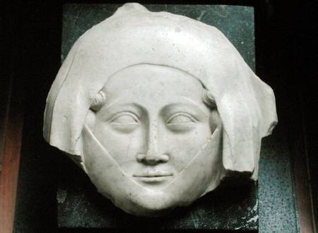 Head of an effigy of a woman from French School