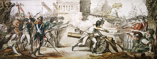Heroic death of Desilles in his attempt to stop the battle during the Mutiny of Nancy 31 August 1790 from French School
