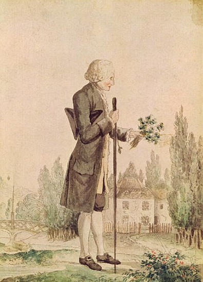 Jean-Jacques Rousseau (1712-78) Gathering Herbs at Ermenonville from French School