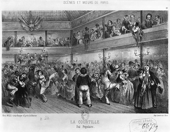 La Courtille, popular dance; engraved by Yves (19th century) from French School