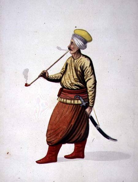 Man Smoking a Pipe, Ottoman period from French School