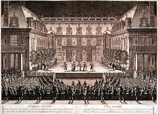 Performance of the opera ''Alceste'', performed in the Marble Courtyard at the Chateau de Versailles from French School