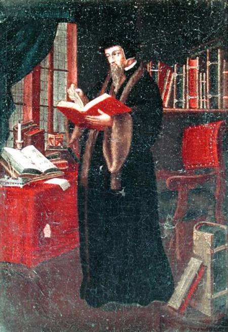 Portrait of John Calvin (1509-64), French theologian and reformer from French School
