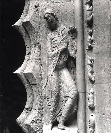 The prophet Isaiah unrolling a phylactery, from the south portal from French School