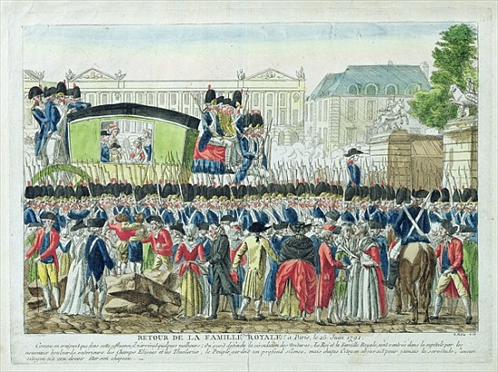 Return of the French Royal Family to Paris on the 25th June 1791 from French School