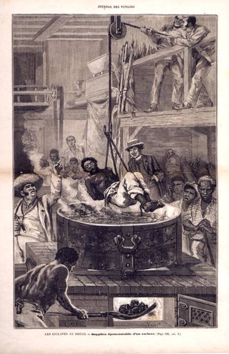 Slaves in Brazil: The Terrible Torture of a Slave, from 'Journal des Voyages' from French School