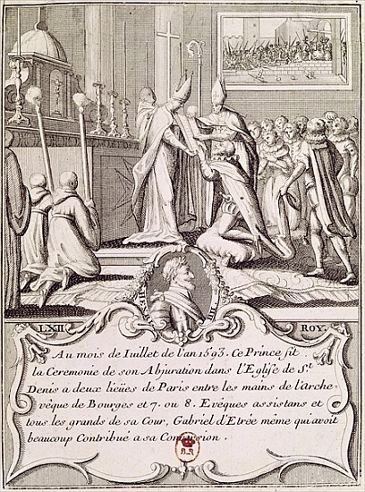 The Abjuration of Henri IV (1553-1610) at St. Denis, July 1593 from French School