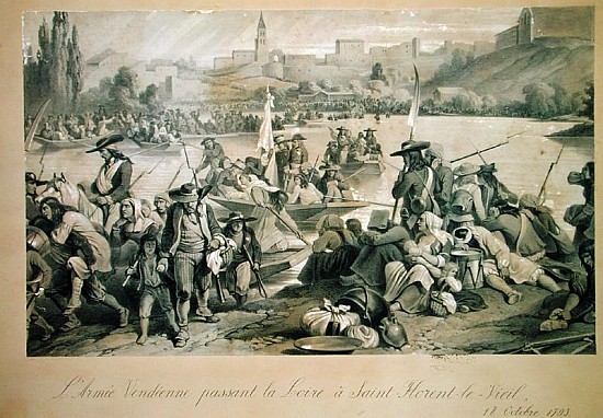 The Vendean Army Crossing the Loire at St. Florent le Vieil, 18th October 1793 from French School