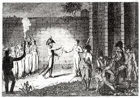 Execution of Louis Antoine Henri de Bourbon (1772-1804) Duke of Enghien in the castle moat at Vincen