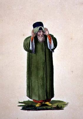 Imam Calling to Prayer, probably by Cousinery, Ottoman period