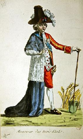 ''Monsieur des Trois Etats'', caricature on the Three Estates of France before the Revolution