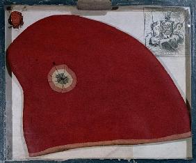 Phrygian Cap with a red, white and blue cockade from the period of the French Revolution (felt)