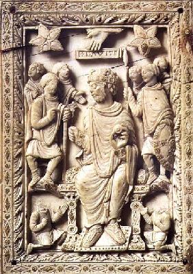 Plaque depicting King David enthroned, from Reims