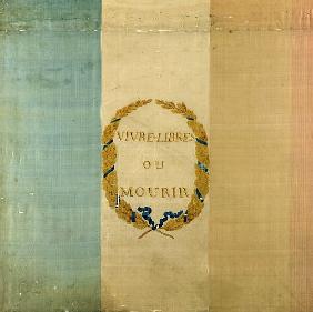 Tricolore with the motto ''Live Free or Die'', 1792 (painted fabric)