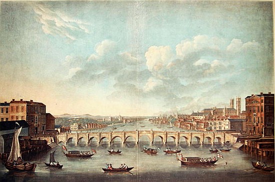 View of Westminster Bridge; engraved by Pierre Michel Alix (1762-1817) from French School