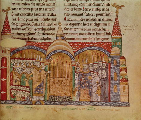 Ms Lat 17716 fol.91 The Consecration of the Church at Cluny by Pope Urban II (1042-99) in November 1 from French School, (12th century)