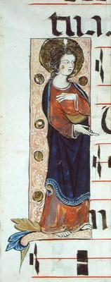 An Apostle, possibly St. John, c.1320 (vellum)