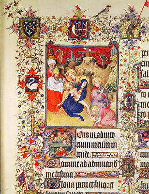 Lat 919 f.77 The Deposition of Christ, from the Grandes Heures de Duc de Berry, 1409 (vellum) from French School, (15th century)