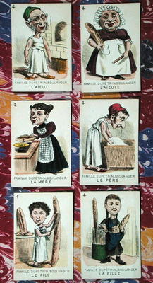 The Baker family from a 'Jeu des Sept Familles', mid 19th century (colour litho) from French School, (19th century)
