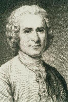 Portrait of Jean Jacques Rousseau (1712-78) French philosopher (engraving)