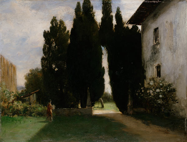 Vor einer italienischen Villa mit Zypressen from Friedrich August v. Kaulbach