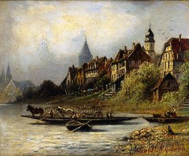 Look at Jagstfeld at the Neckar from Friedrich Eduard Meyerheim