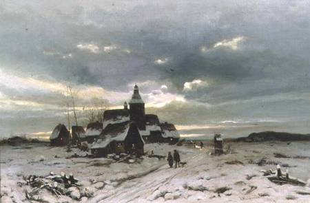 A Village in the Snow from Friedrich Nicolai Joseph Heydendahl