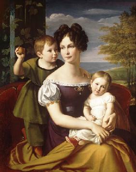 Grand Duchess Alexandrine of Mecklenburg with her two Children